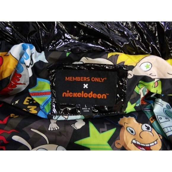MEMBERS ONLY X Nickelodeon black polyester puffer jacket VIACOM 2021 size Large - Picture 5 of 5